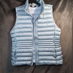 Lands' End Sky Blue Quilted Vest Size M/P Best Quality Bar None!